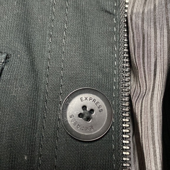 Slim XL Men Express Black high collar Zip up Jacket - Picture 4 of 8